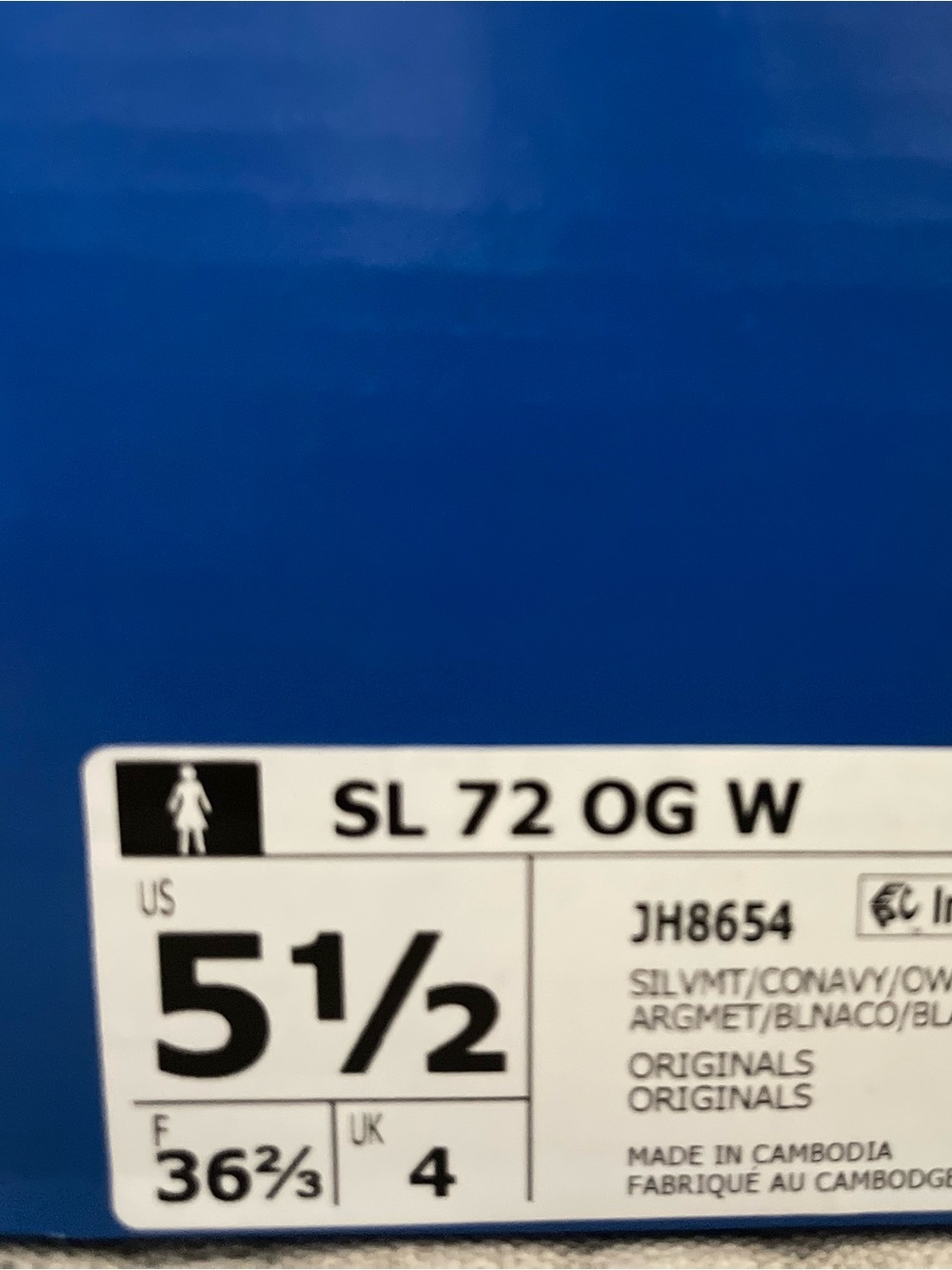 Size 5.5 - Adidas SL 72 OG W Silver Metallic Collegiate Navy JH8654 Women's New - Picture 10 of 10